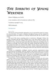 The Sorrows of Young Werther
